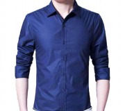 Full Sleeve Solid Navy Blue Colour Shirt For Man
